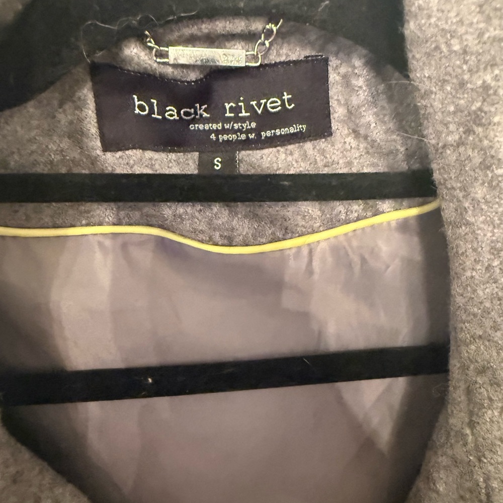 Black Rivet Gray Wool Coat - Picture 2 of 2